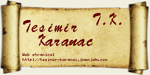 Tešimir Karanac vizit kartica